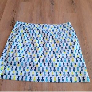 Cracked Wheat Skort Womens Sz 8 Pineapples Stretch Golf Pickleball w/pockets…